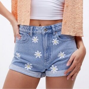 PacSun Blue Floral Jean Shorts